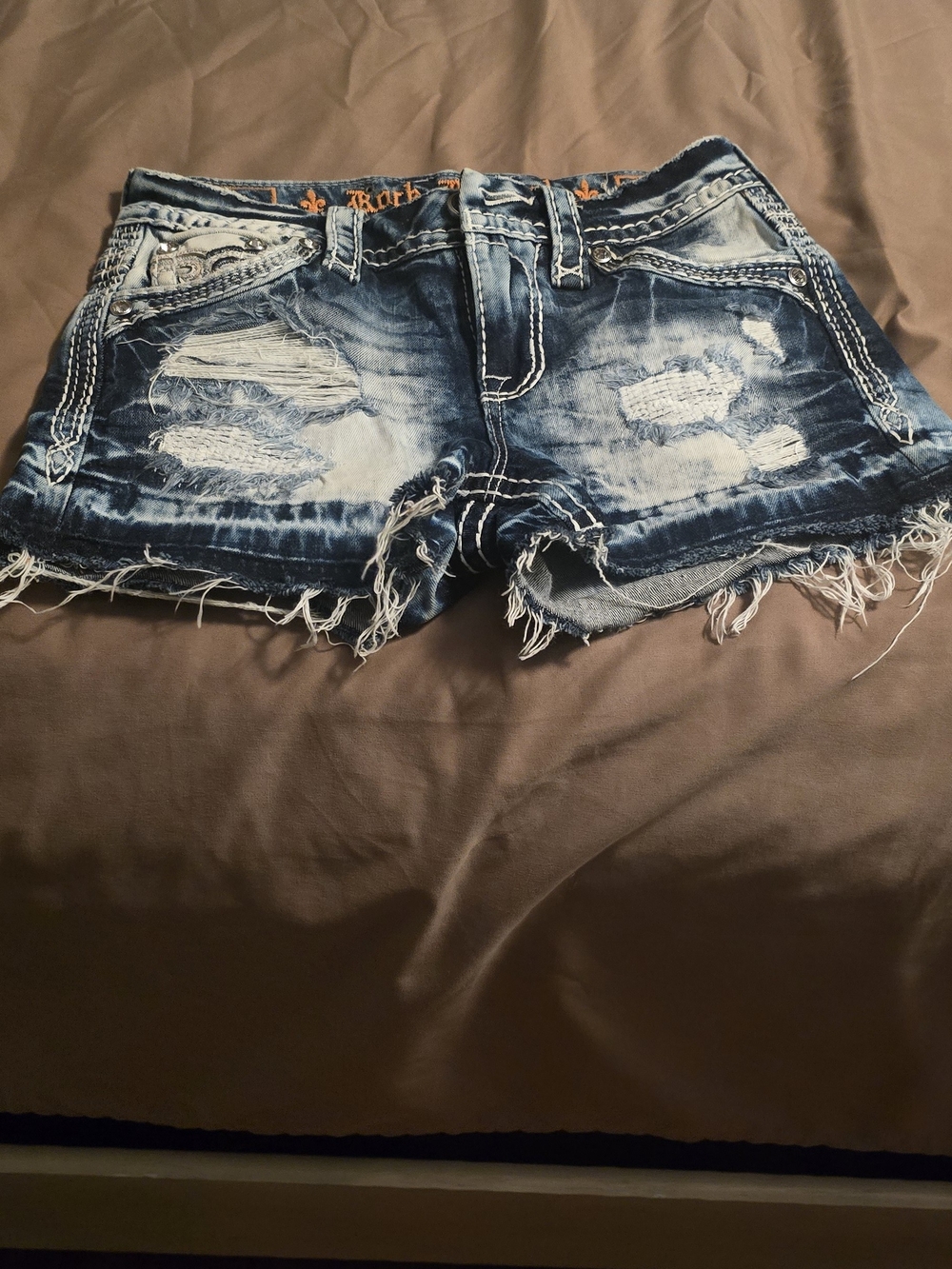 ROCK REVIVAL SHORTS Women's Distressed Denim Cutoff Shorts - Blue